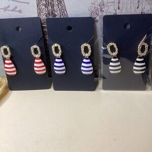 NEW Striped Teardrop Earrings